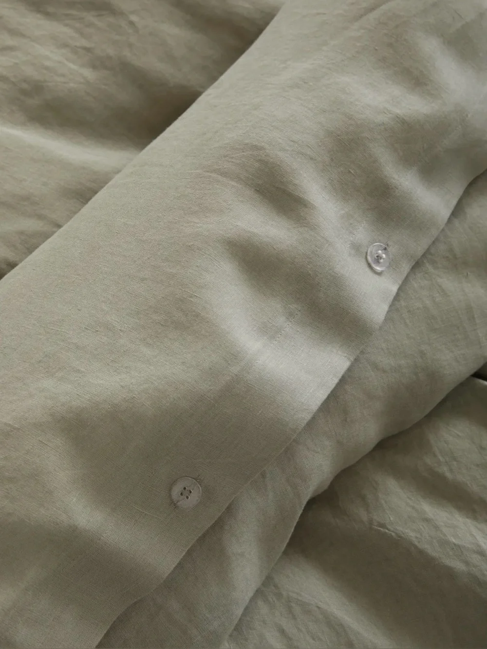 NWT Quince European Linen 3 Pc Duvet Cover Set, King/cal (Willowleaf) MSRP $214